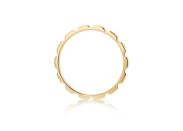 9ct Yellow Gold Brick Stacker Ring