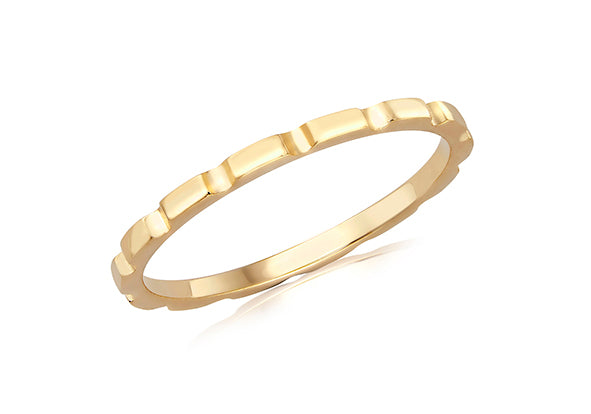 9ct Yellow Gold Brick Stacker Ring