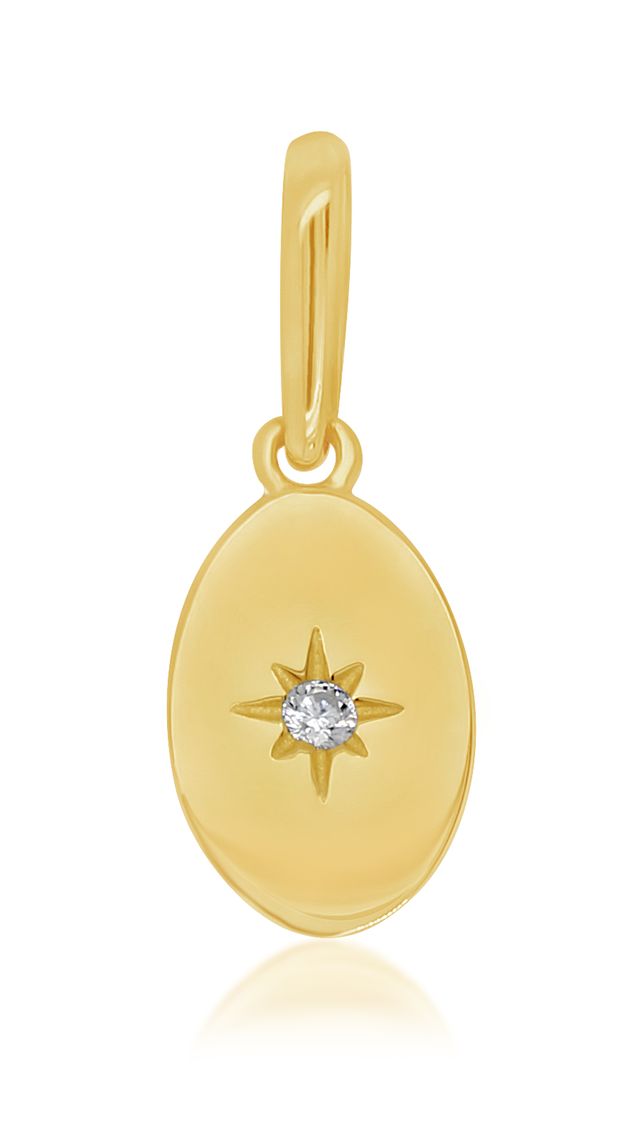 9k Solid Gold Mini Oval Pendant