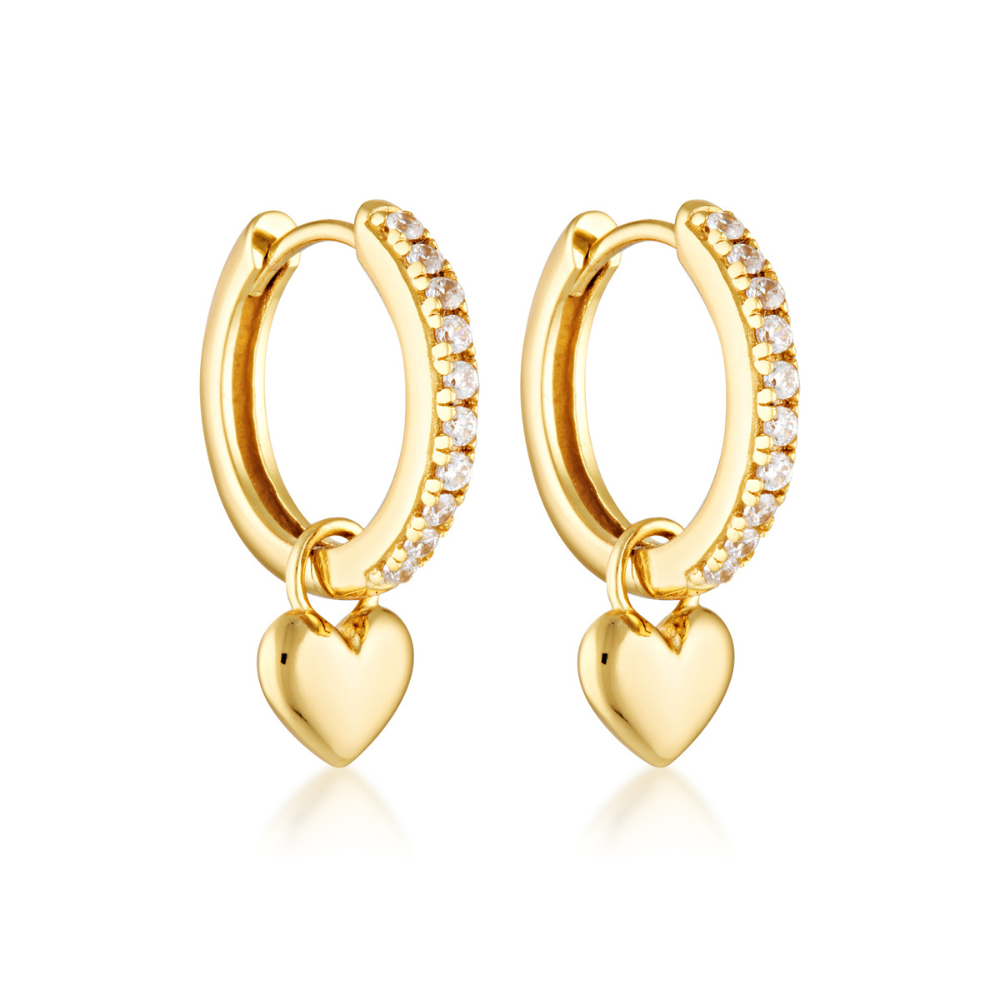 EL&RO Paris Heart Hoops Gold