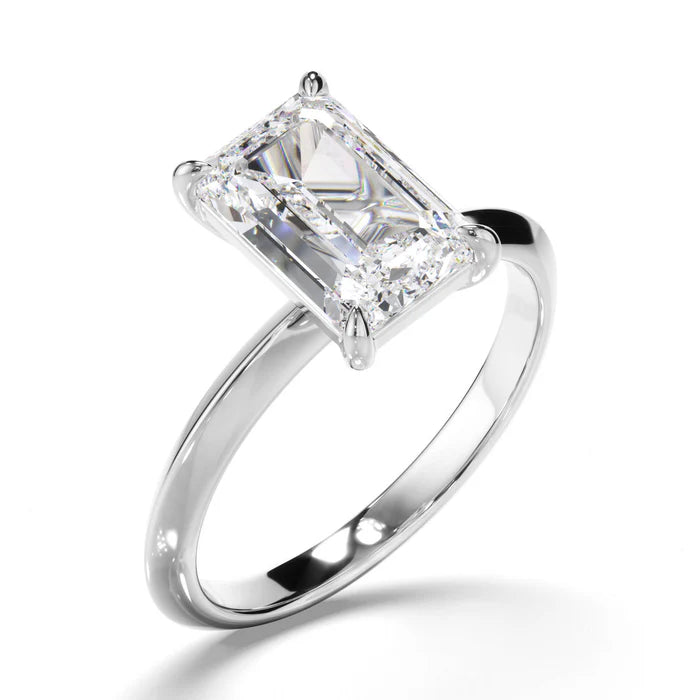 Emerald Cut Diamond Solitaire Engagement Ring