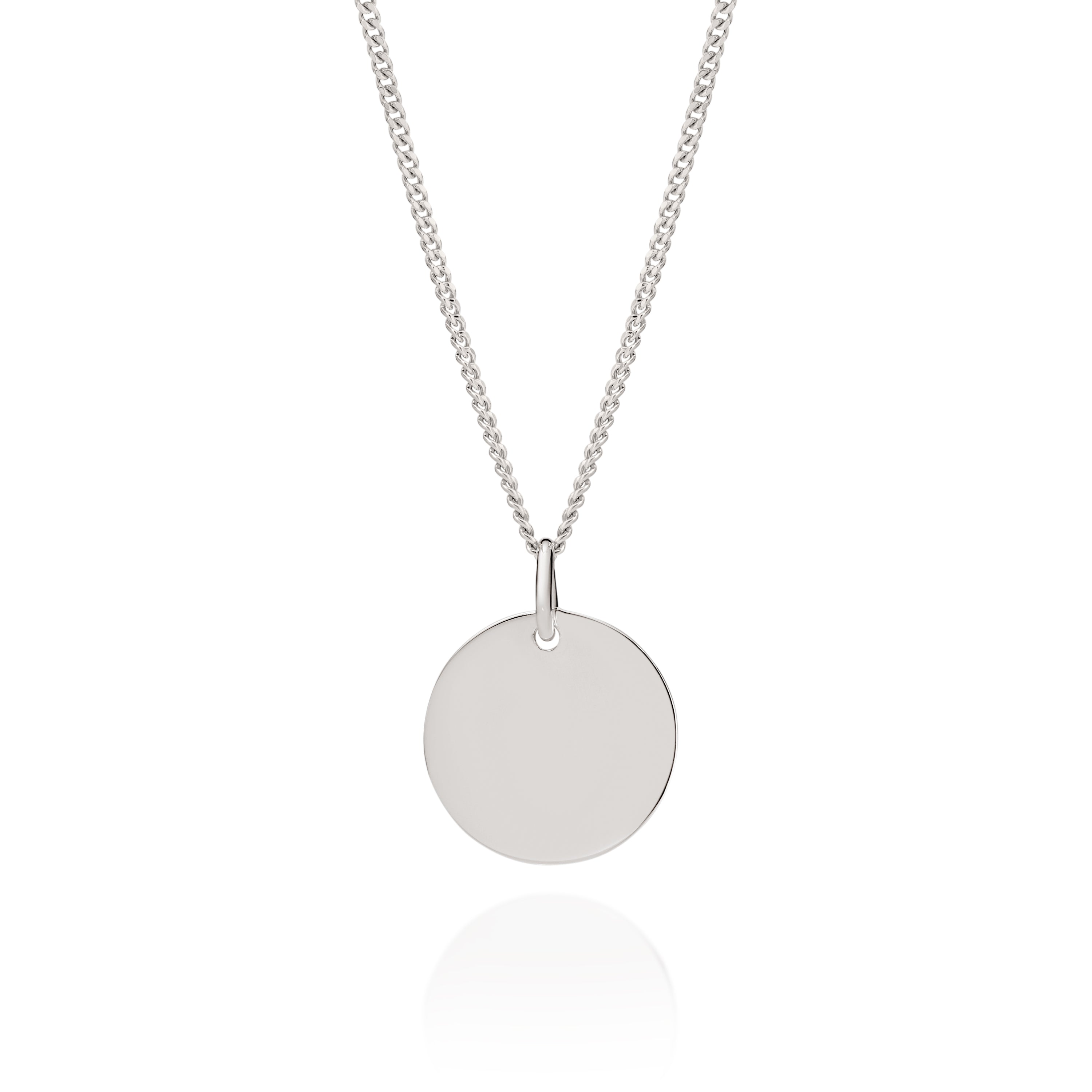 Silver round deals pendant